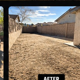 Illustrative cleaned yard after turf removal